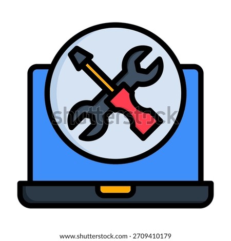 Restore Tool Icon Lineal Color Style Vector Illustration