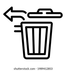 Restore trash bin icon. Outline Restore trash bin vector icon for web design isolated on white background