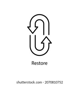 Restore Trendy solid icon isolated on white and blank background for your design