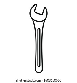 Restore wrench icon. Outline restore wrench vector icon for web design isolated on white background