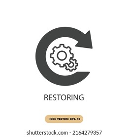 Restoring Icons Symbol Vector Elements Infographic Stock Vector