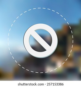 Restraining sign icon. Vector illustration. Blurred background