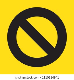 Restricred vector black icon on yellow background