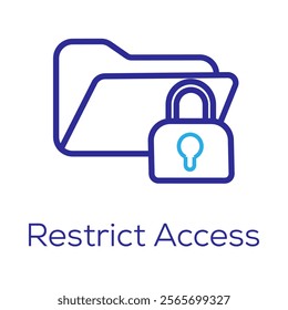 Restrict Access Icon – Folder with Lock for Data Restrictions