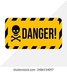 Restricted Access: Danger Construction Zone Sign Vector