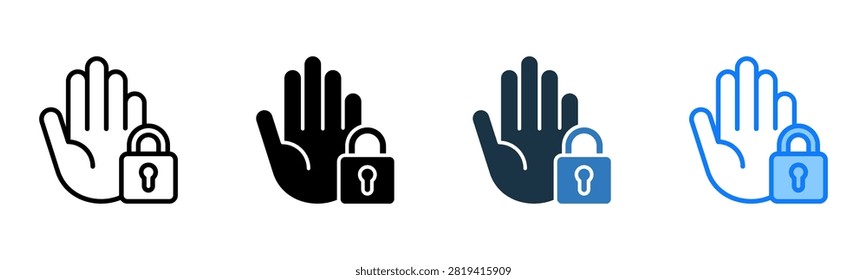 Restricted Access icon multiple style vector illustration