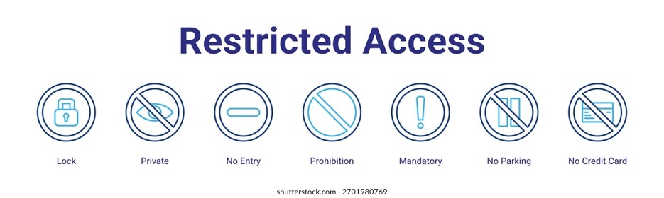 Restricted Access web banner icon element for design in a collection