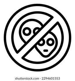 Restricted aliens icon outline vector. Space alien. Monster comic