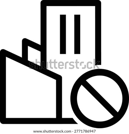 Restricted Area Building Icon No Access Zone Architecture Symbol