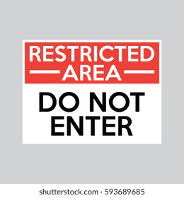 Restricted Area Do Not Enter Vector Sign