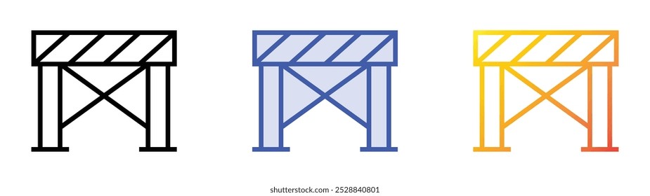 restricted area icon. Linear, Blue Fill and Gradient Style Design Isolated On White Background