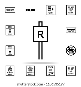 restricted area icon. Railway Warnings icons universal set for web and mobile