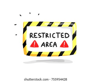 restricted area sign doodle