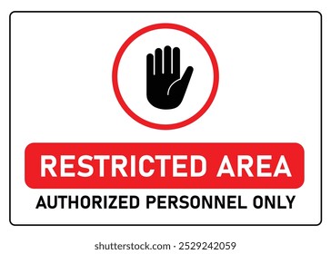 Señal de área restringida No hay señal de entrada Personal autorizado Solo advertencia con símbolo de mano grande