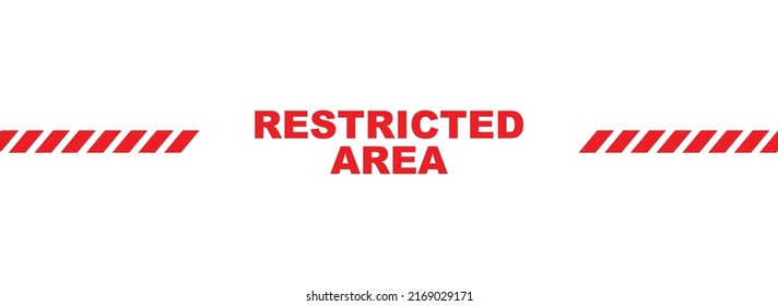 Restricted Area Sign On Yellow Background