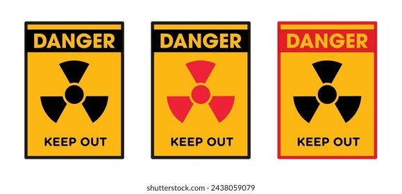 Restricted Area Sign for Radiation Danger. High Radiation Zone Warning.