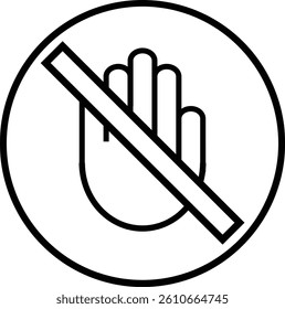 Restricted Area Sign Vector Line Icon Design