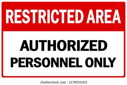Restricted Area Sign Vector Template Vector Stock Vector Royalty Free Shutterstock