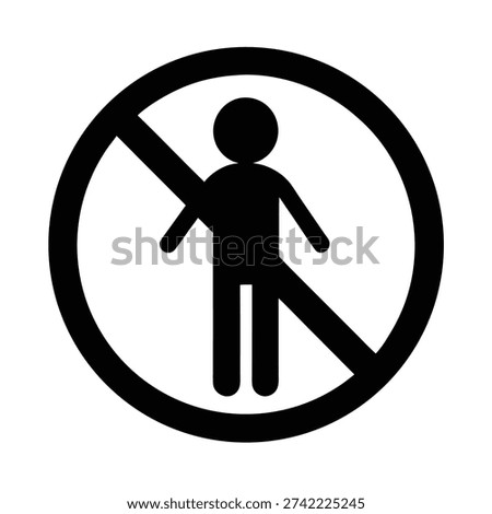 Restricted Area Silhouette Vector Art Illustration