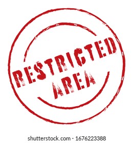 restricted area stamp isolated on a white background