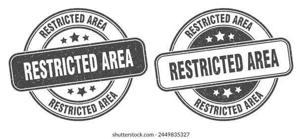 restricted area stamp. restricted area sign. round grunge label