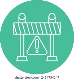 Restricted Area Vector Line Circle Icon Design