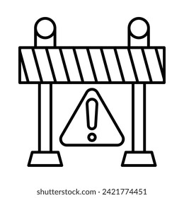Restricted Area Vector Line Icon Design