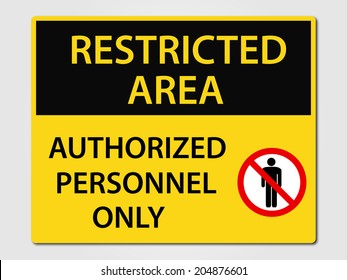 Restricted Area vector sign illustration