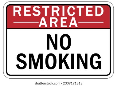 Restricted area warning sign and labels