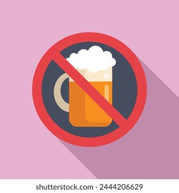 Icono de bebida de cerveza restringida Vector plano. Intolerancia al gluten. Alimentos lácteos orgánicos