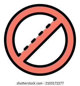 Restricted biohazard icon. Outline restricted biohazard vector icon color flat isolated