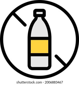 restricted bottle vector line colour icon