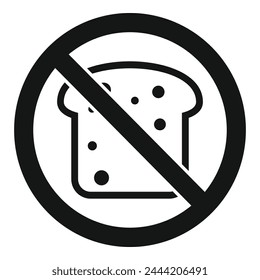 Restricted bread eat icon simple vector. Gluten intolerance. Allergic health disease