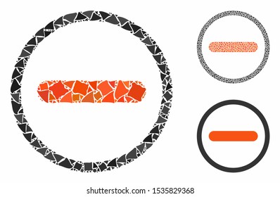 Restricted composition of tuberous items in variable sizes and color tones, based on restricted icon. Vector tuberous parts are combined into collage. Restricted icons collage with dotted pattern.