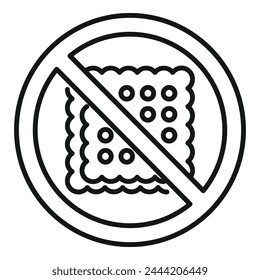 Restricted crackers icon outline vector. Gluten intolerance health. Diet product list