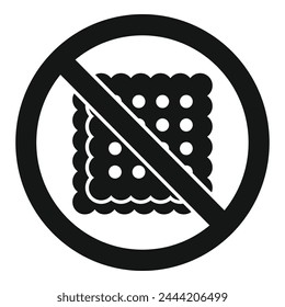 Restricted crackers icon simple vector. Gluten intolerance health. Diet product list