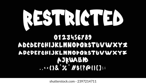 Restricted Horror Display Halloween font Best Alphabet Alphabet Brush Script Logotype Font lettering handwritten
