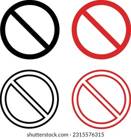 Restricted icon set . Red and black restriction icon vector design. Prohibition symbol. taboo concept. Danger sign. svg