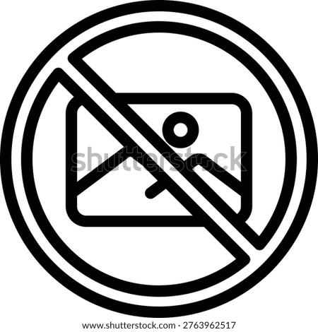 Restricted Image Content Line Icon