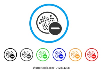 Restricted Iota rounded icon. Style is a flat gray symbol inside light blue circle with additional color variants. Restricted Iota vector designed for web and software interfaces.