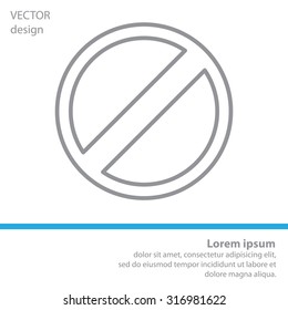 restricted line icon, vector design website