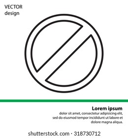 restricted line icon, vector design website