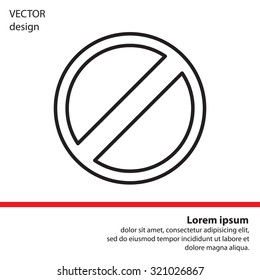 restricted line icon, vector design website