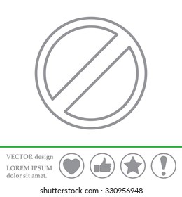restricted line icon, vector design website