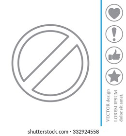 restricted line icon, vector design website