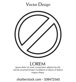 restricted line icon, vector design website