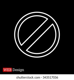 restricted line icon, vector design website