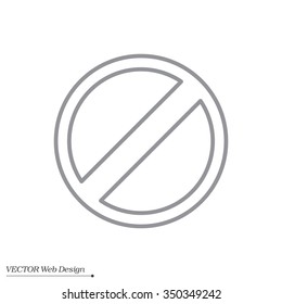 restricted line icon, vector design website