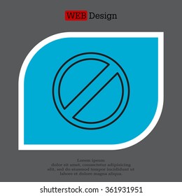 restricted line icon, vector design website