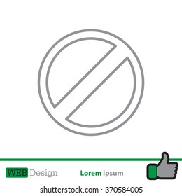 restricted line icon, vector design website